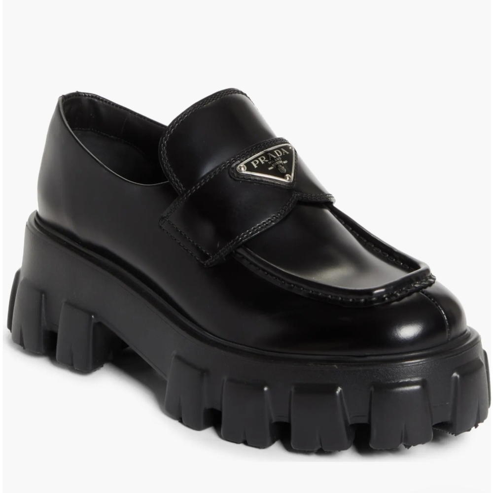 Prada Black Chunky Loafers